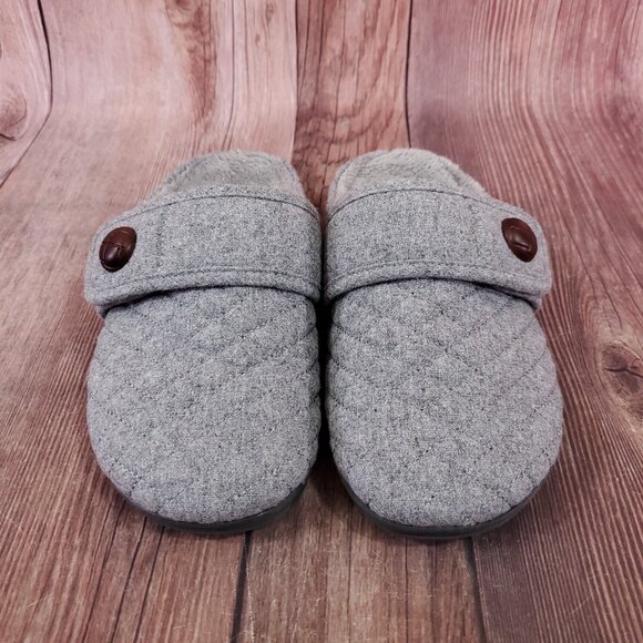 Vionic Carlin Womens Size 6 Gray Quilted Fleece Lined Slip On Slippers Mules - Picture 4 of 15